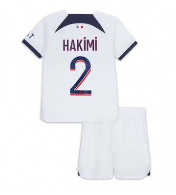 Paris Saint-Germain Achraf Hakimi #2 Udebanesæt Børn 2023-24 Kort ærmer (+ korte bukser)